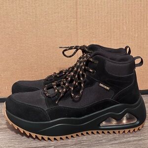 Skechers Women's 177550 Uno Peaks Street Hikes Black Casual Shoes Size 9.5